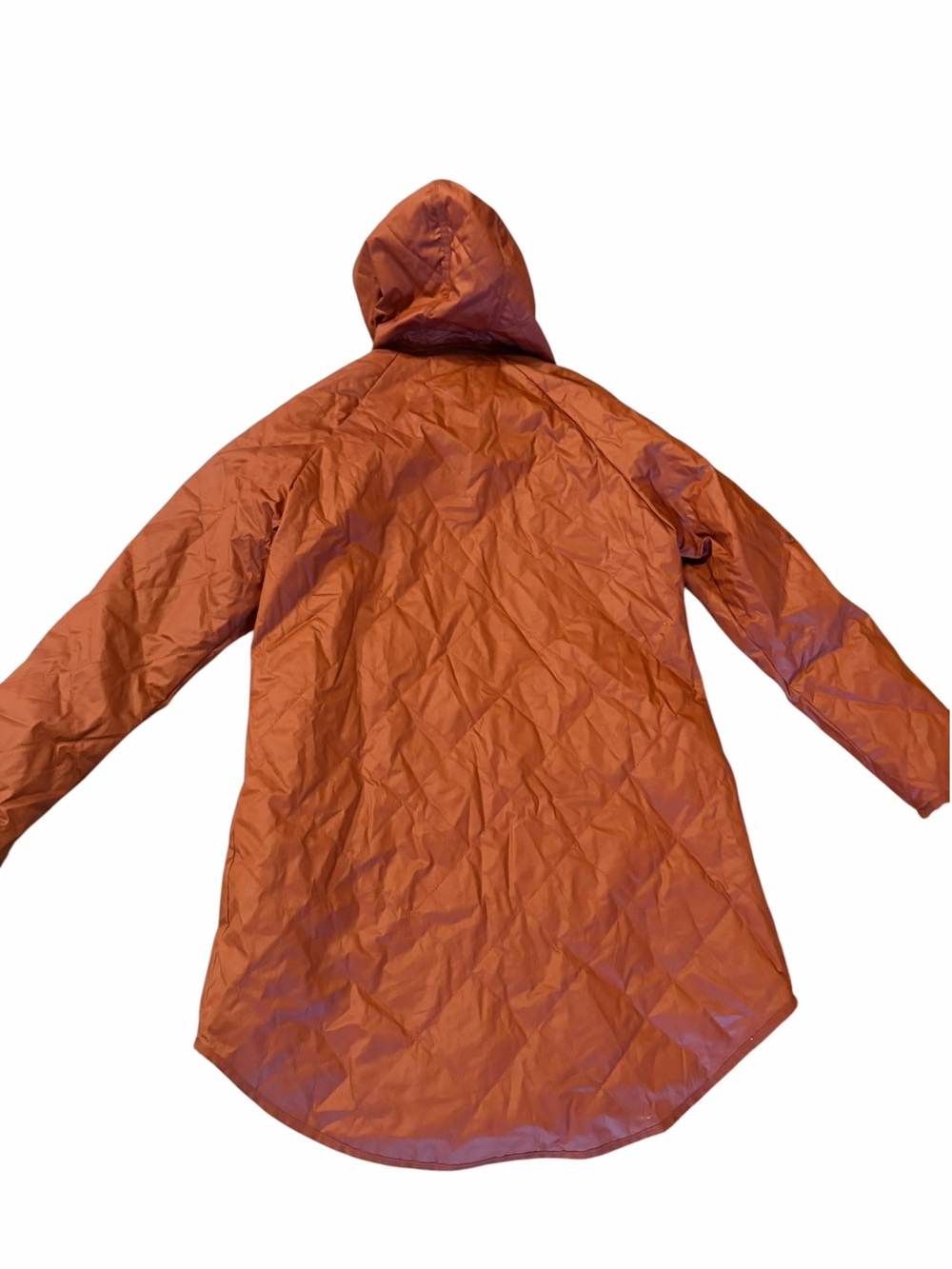 Garnet Hill Size 8 Coated Cotton Quilted Car Coat Orange Pumpkin Rust Rain - Picture 2 of 9